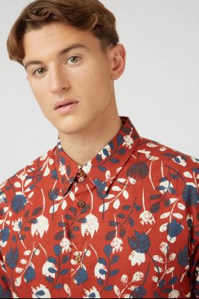 Stencil Floral Print shirt