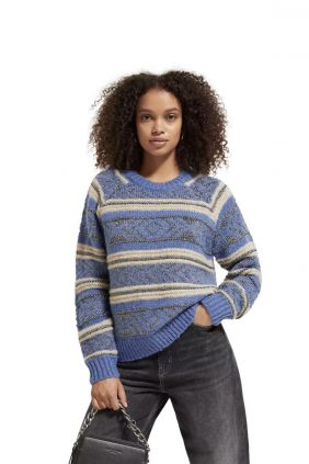 Metallic fair isle sweater