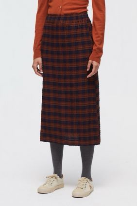 Falda Midi Viscosa Vichy