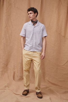 Camisa Vianney Cafe/blanc