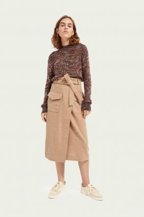 Comprar online Falda Cruzada Lana Maison Scotch