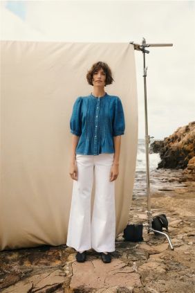 Camisa Alesia  azul medio