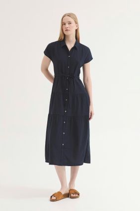 Vestido Volantes marino