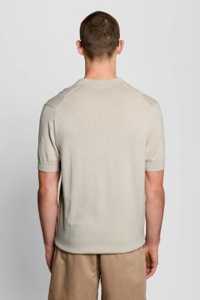 Polo de punto Argyle de cuello abierto