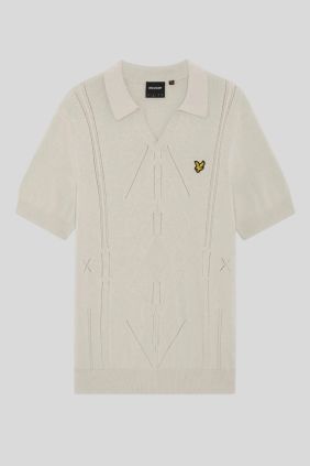 Polo de punto Argyle de cuello abierto