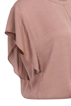 Camiseta fluida detalle Nudos Burlwood Pink