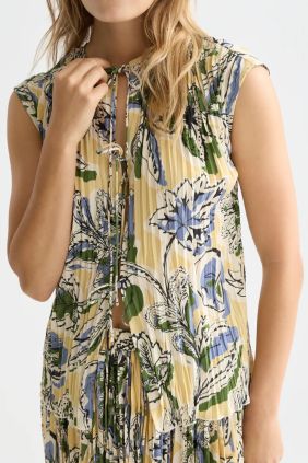 Top plisado Estampado