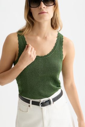 Top de punto acanalado