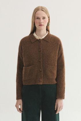 Chaqueta Polo Botones Marrón