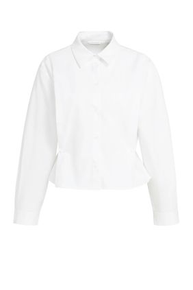 Blusa popelin manga larga con cintura ajustable