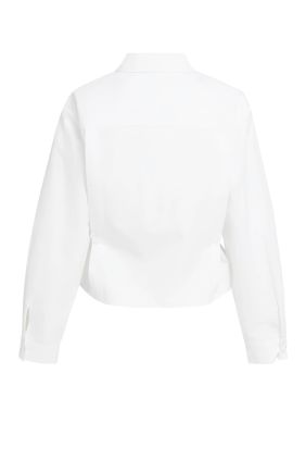 Blusa popelin manga larga con cintura ajustable
