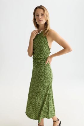Vestido Open Back Mini Cactus