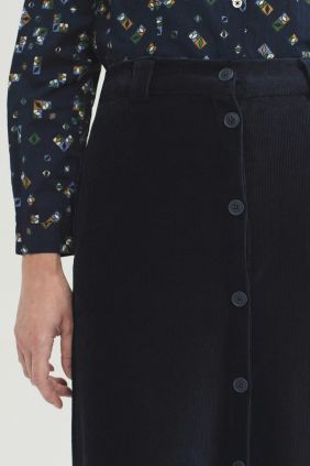  Falda larga micropana elástica Marino