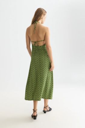 Vestido Open Back Mini Cactus