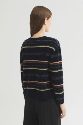 Jersey cuello redondo multirayas