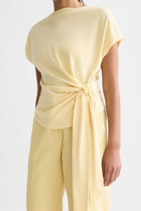 Knotted Slash neck T-shirt