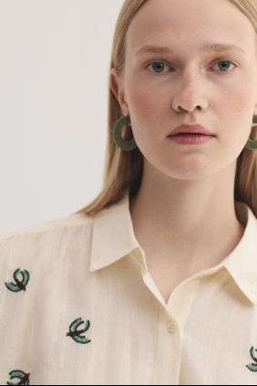 Camisa voile bordados Flying Birds
