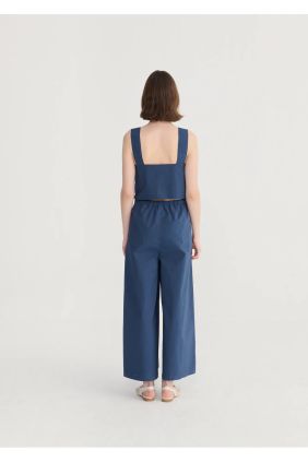 Mono con tirantes de Algodón texturizado