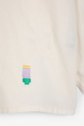Camisa popelin cuello encaje