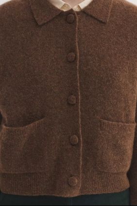 Chaqueta Polo Botones Marrón