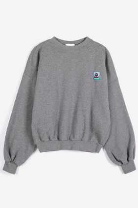 Sudadera relajada con etiqueta lila