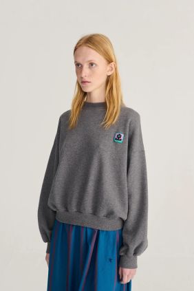 Sudadera relajada con etiqueta lila