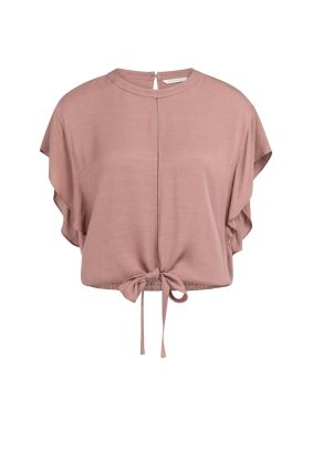Camiseta fluida detalle Nudos Burlwood Pink