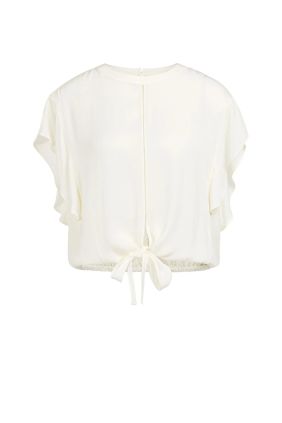 Camiseta Fluida Detalle Nudo Ivory White