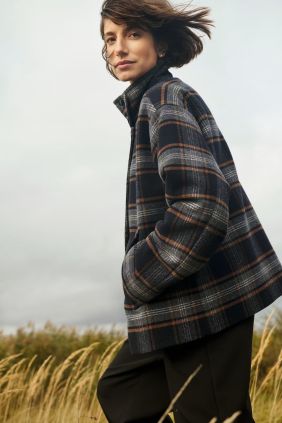 Chaquetón Celly Dark Navy check/Blue