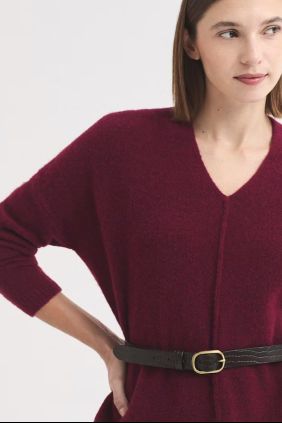 Jersey Ancho Cuello Pico Remolacha
