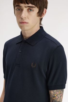 Polo M6000 Azul marino/ Marrón Intenso