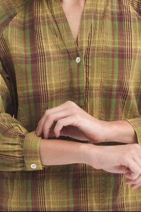 Blusa mao popelín Verde Khaki