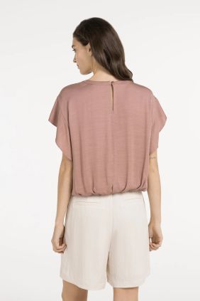 Camiseta fluida detalle Nudos Burlwood Pink