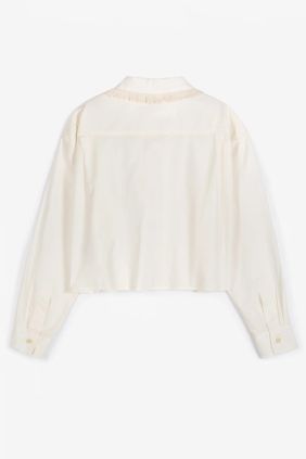 Camisa popelin cuello encaje