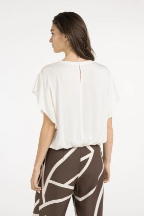 Camiseta Fluida Detalle Nudo Ivory White
