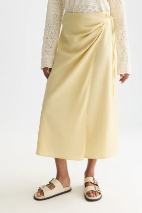 Linen Wrap Skirt parsnip