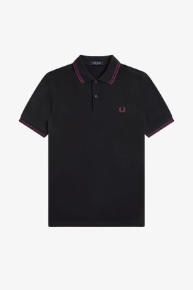 Polo M3600 Negro/Ciruela/Ciruela