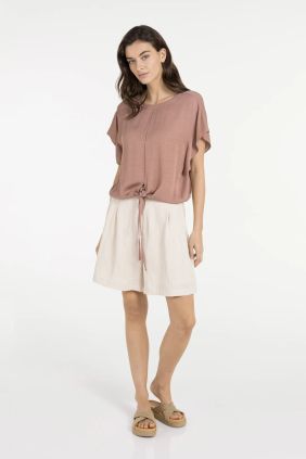 Camiseta fluida detalle Nudos Burlwood Pink