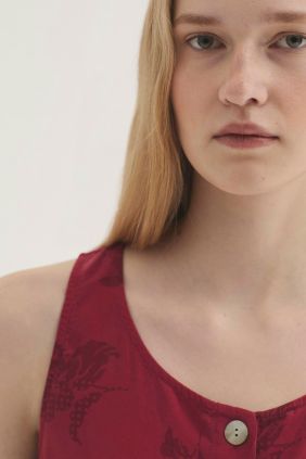 Vestido Dots and Flowers Rojo