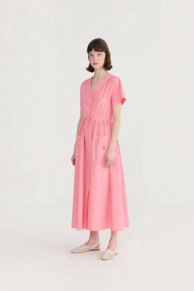 Vestido camisero cuello pico