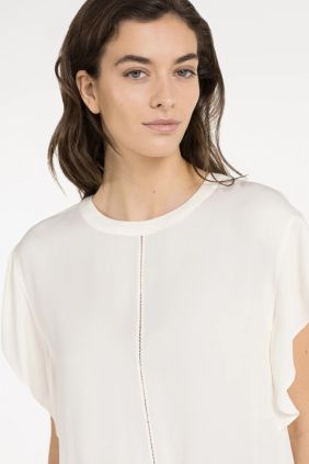 Camiseta Fluida Detalle Nudo Ivory White